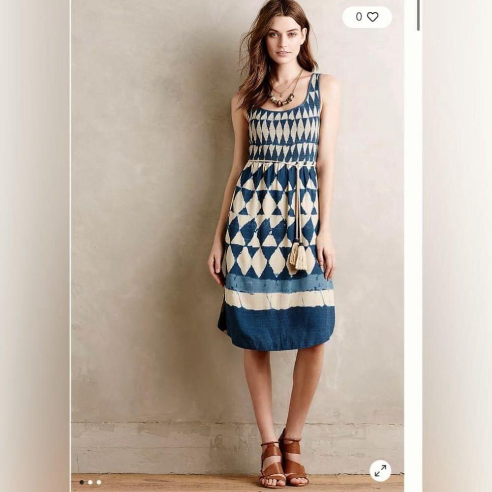 Anthropologie Maeve pattern dress Castalia Geometric Dyed